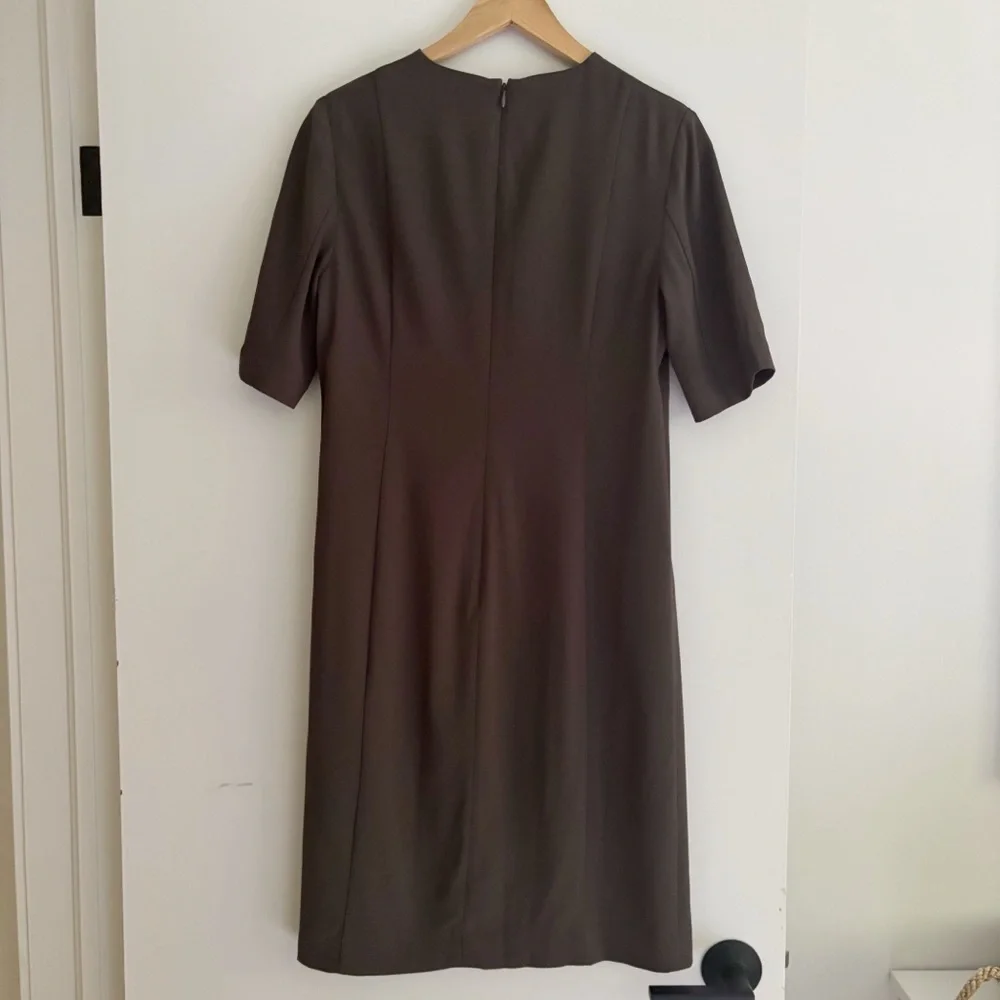 Aritzia Babaton Exalt Dress Dark Olive Green Size 4 Pencil Office Classic - Picture 5 of 5